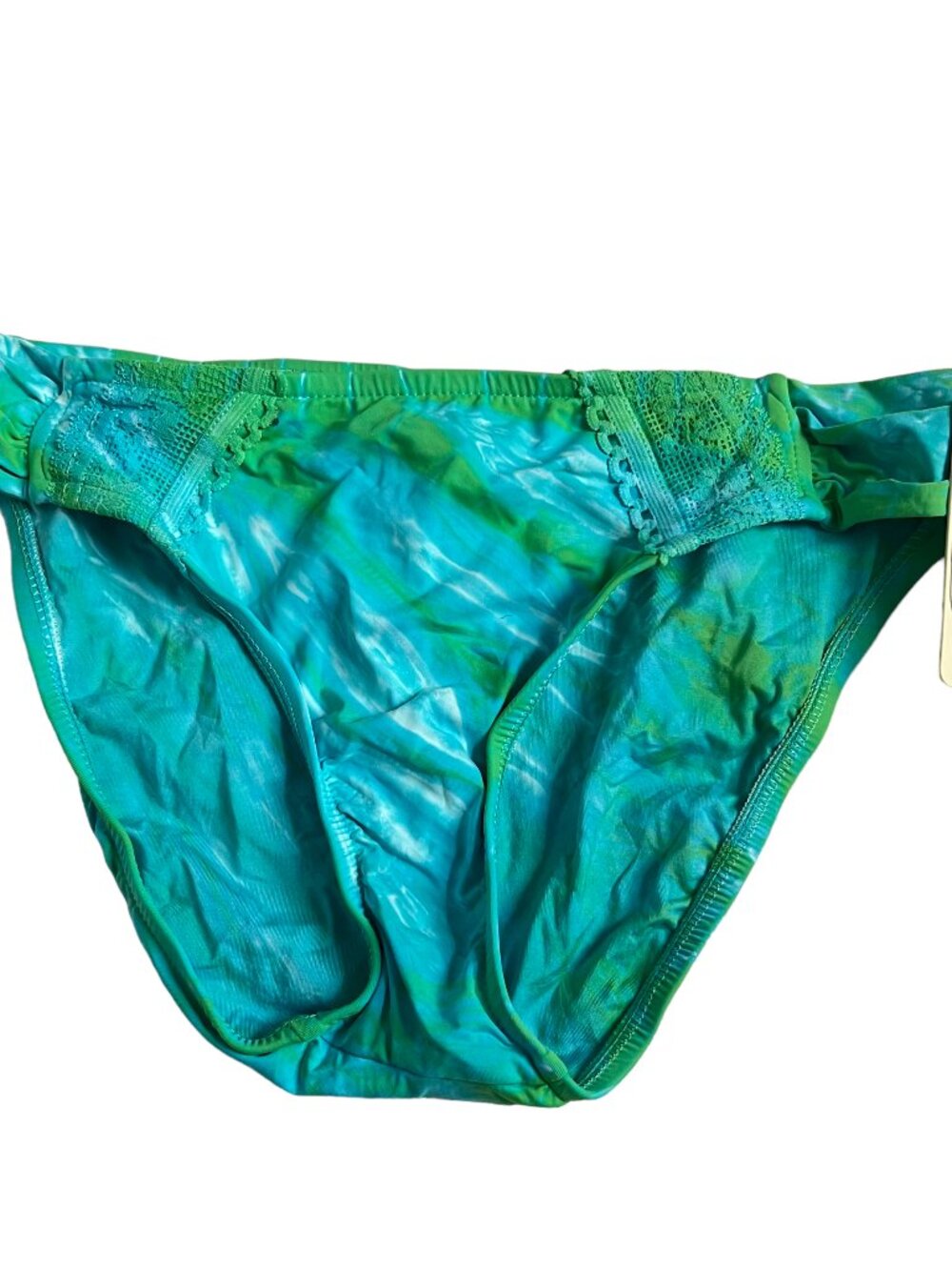Lucky Brand Size Small Teal & Green Tie-Dye Bikini Bottoms